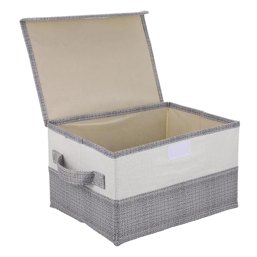UTHCLO Faltbare Aufbewahrungsbox aus Hochwertigem Leinenstoff mit Deckel Robuste Aufbewahrungsbox für Kleidung und Vielseitige Organizerbox für Zuhause und Schlafzimmer Schmutzabweisend von UTHCLO