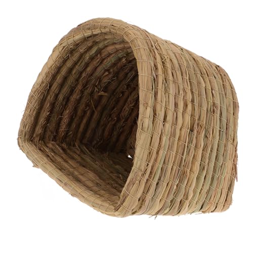 UTHCLO Geflochtenes Kleintiernest aus Stroh Kleines Halboffenes Legenest für Hamster Kaninchen Meerschweinchen Bietet Warmen Sicheren Rückzugsort und Gemütlichen Schlafplatz für Kleine von UTHCLO