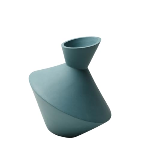 UTHCLO Geometrische Keramikvase Grün Klein Modernes Stilvolle Blumenvase Ornament Kreative Form Geschenkidee von UTHCLO