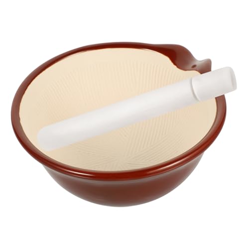 UTHCLO Großer Keramikstößel mit Holzstößel für Gewürze und Medizin Stabile Mahl Zerkleinerungsschale Vielseitiges Japanisches Küchenwerkzeug von UTHCLO