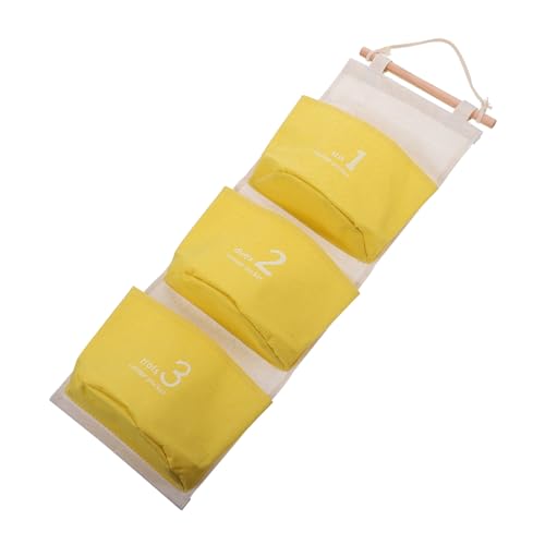 UTHCLO Hängende Aufbewahrungstasche Baumwolle Leinen Mehrfachfächer Platzsparend Leicht zur Wandmontage für Wohnzimmer Schlafzimmer Kinderzimmer Stilvoll und Vielseitig Organisierend von UTHCLO