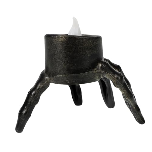 UTHCLO Halloween Deko Skelett Hand LED Kerze Flammenloses Licht Batteriebetriebenes Halloween Teelicht Deko für Innen und Außen Festliche Atmosphäre von UTHCLO