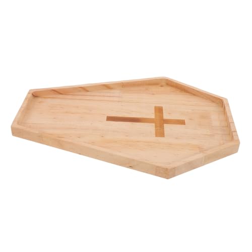 UTHCLO Halloween Serviertablett Holz Sargform mit Kreuz-Design Rustikale Snackplatte aus Holz für Partys Geeignet als Charcuterie Board Obst Süßigkeiten-tablett Dekoratives von UTHCLO