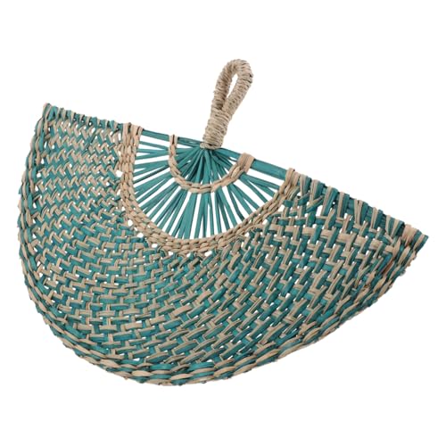 UTHCLO Handgefertigter Strohfächer Halbkreis Natürlicher Leichter Sommerfächer für Wanddeko Boho Vintage Wandkunst mit Rustikalem Charme Vielseitige Handgewebte Wanddekoration für von UTHCLO