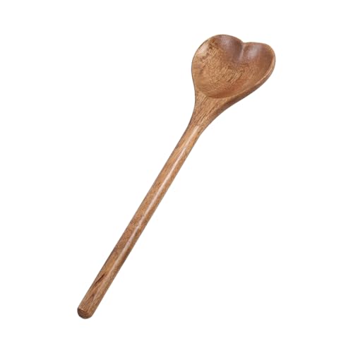 UTHCLO Herzförmiger Holzlöffel Multipurpose Küchenlöffel Holz Rührlöffel Reusable Spoon Kompakt für Kaffee Dessert Haushalt Büro von UTHCLO