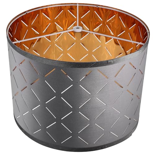 UTHCLO Hochwertiger Stoff Lampenschirm Halbmondförmig Vintage Dekorative Tischlampe Abdeckung Leichtes Metall Material Einfach Montage Ersatz für Wohnzimmer Schlafzimmer von UTHCLO