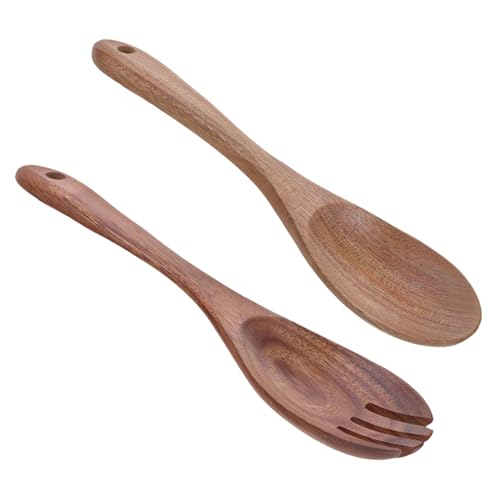 UTHCLO Holz Salatlöffel mit Langem Griff Hitzebeständig und Leicht Robustes Teiliges Salatbesteck für Servieren Mischen von Salat und Nudeln Kratzfrei für Antihaft Kochgeschirr UTHCLO Holz Salatlöffel mit Langem Griff Hitzebeständig und Leicht Robustes Teiliges Salatbesteck für Servieren Mischen von Salat und Nudeln Kratzfrei für Antihaft Kochgeschirr von UTHCLO