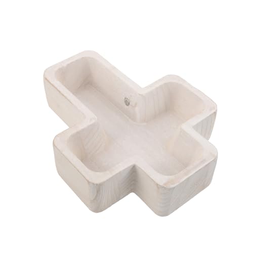 UTHCLO Holztablett Kreuzform mit Glatter Oberfläche Wiederverwendbares Serviertablett für Obst Süßigkeiten Kuchen Dekoratives Holzschale für Snacks Stilvolles Holz Obstablett für Zuhause von UTHCLO