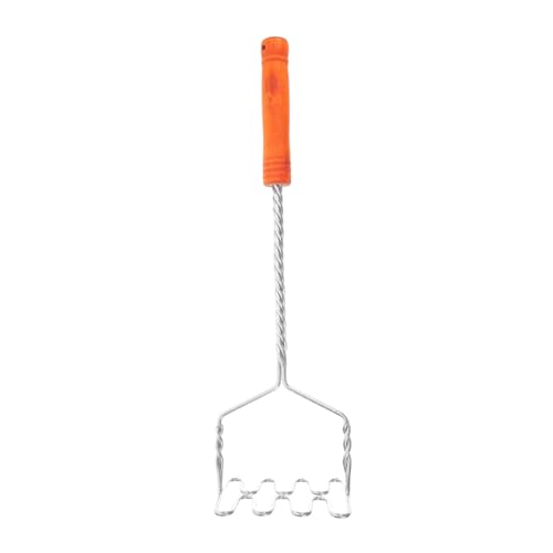 UTHCLO Kartoffelpresse aus Edelstahl mit Ergonomischem Holzgriff Handlicher Küchenstampfer für Cremiges Kartoffelpüree Langlebiges Einfach zu Bedienendes Küchengerät Geeignet für Zuhause von UTHCLO