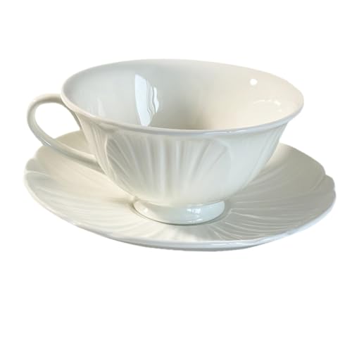 UTHCLO Keramik Kaffeetasse mit Unterteller French Style Bone Porzellan Tasse für Heißgetränke Geeignet für Kaffee Tee und Latte Stilvoll für Zuhause UTHCLO Keramik Kaffeetasse mit Unterteller French Style Bone Porzellan Tasse für Heißgetränke Geeignet für Kaffee Tee und Latte Stilvoll für Zuhause von UTHCLO