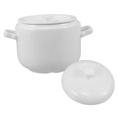 UTHCLO Keramik-suppentopf Mit Deckel Weißer Schmortopf Mit Griffen Keramiktopf Zum Kochen Porzellantopf Mit Zwei Griffen Kleiner Keramik-schmortopf UTHCLO Keramik-suppentopf Mit Deckel Weißer Schmortopf Mit Griffen Keramiktopf Zum Kochen Porzellantopf Mit Zwei Griffen Kleiner Keramik-schmortopf von UTHCLO