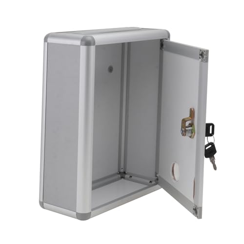 UTHCLO Kleine Wandvorschlagsbox aus Aluminiumlegierung mit Schloss Leichter Postbriefkasten für Schlüssel Geld und Dokumente Abschließbare Einwurfschlitze Graue Metallbox für Büro und UTHCLO Kleine Wandvorschlagsbox aus Aluminiumlegierung mit Schloss Leichter Postbriefkasten für Schlüssel Geld und Dokumente Abschließbare Einwurfschlitze Graue Metallbox für Büro und von UTHCLO
