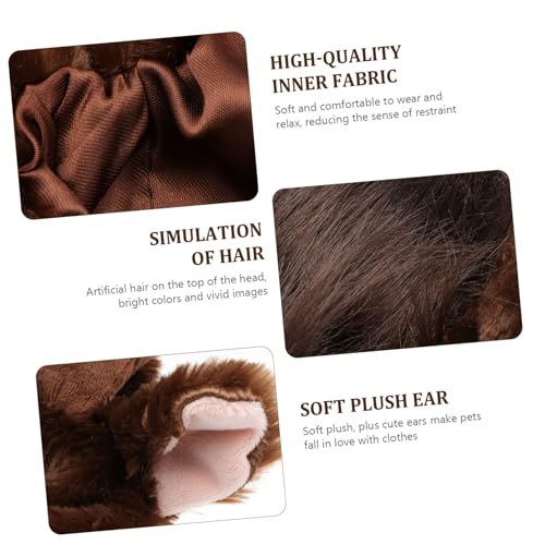 UTHCLO Kreatives Haustier Kopfschmuck Hundekostüm Festliche Kopfbedeckung Charmanter Haustierkopfputz für Hunde und Katzen Brauner Bequemer Sitz Festliches Accessoire für von UTHCLO