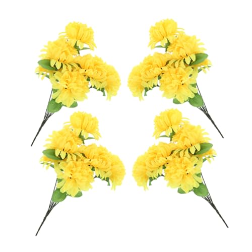 UTHCLO Künstliche Chrysanthemen Grabstrauß Wetterfeste Friedhof Dekoration Langlebige Grabblumen Gelbe Kunstblumen für Gedenkstätten Draußen UTHCLO Künstliche Chrysanthemen Grabstrauß Wetterfeste Friedhof Dekoration Langlebige Grabblumen Gelbe Kunstblumen für Gedenkstätten Draußen von UTHCLO