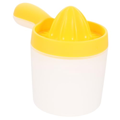 UTHCLO Manuelle Zitronenpresse aus Vielseitiger Fruchtsaftpresse mit Drehbarem Kopf Transparenter Gelber Handentsafter für Zitrusfrüchte Einfache Reinigung für Zuhause und Gastronomie von UTHCLO