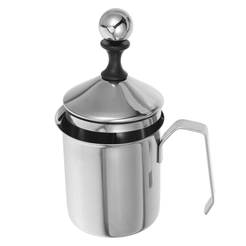 UTHCLO Manueller Milchaufschäumer Edelstahl Milchkanne Handlicher Milchaufschäumer mit Ausguss für Latte Art Cappuccino Kaffee Zuhause und Profi von UTHCLO