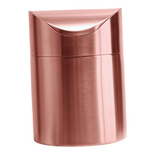 UTHCLO Mini Edelstahl Abfalleimer mit Deckel Kompakter Tischmülleimer in Edlem Roségold Geruchsdichtes Design für Büro Küche Badezimmer Stilvoller Schreibtisch Müllbehälter Vielseitig für von UTHCLO