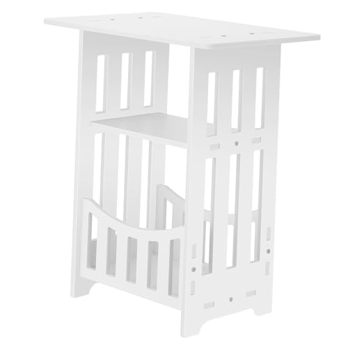 UTHCLO Moderner Beistelltisch für Sofa und Schlafzimmer Weiß Kompakter Nachttisch mit Ablagefach Vielseitiger Kleiner Couchtisch für Wohnzimmer und Praktische Ablage Am Bett von UTHCLO