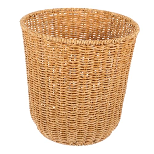 UTHCLO Multifunktionaler Aufbewahrungskorb Mittelgroßer Geflochtener Abfalleimer aus Imitations Rattan Robust Vielseitig als Müll und Haushaltskorb für Wohnzimmer Büro und Kinderzimmer von UTHCLO