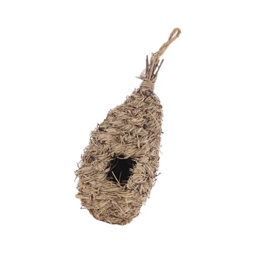 UTHCLO Oval Geformtes Handgefertigtes Vogelnest aus Natürlichem Stroh Wetterfestes Dekoratives Vogelhaus zum Aufhängen für Balkon Garten und Draußen Rustikaler Nistplatz für Kleine Vögel von UTHCLO