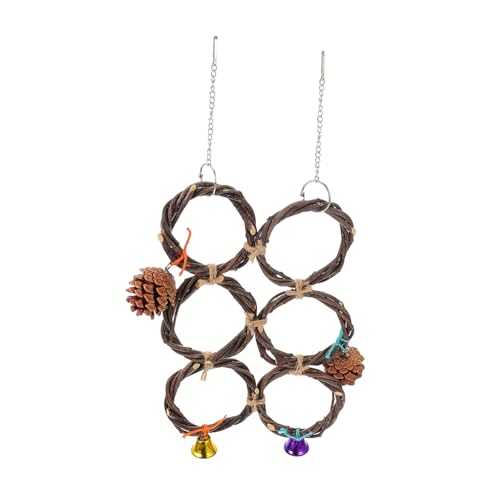 UTHCLO Papagei Kauspielzeug Hängender Ring aus Robustem Naturmaterial Kletterspielzeug für Vogelkäfig Fördert Aktivität und Nagelpflege Geeignet für Vogelarten und Sittiche UTHCLO Papagei Kauspielzeug Hängender Ring aus Robustem Naturmaterial Kletterspielzeug für Vogelkäfig Fördert Aktivität und Nagelpflege Geeignet für Vogelarten und Sittiche von UTHCLO