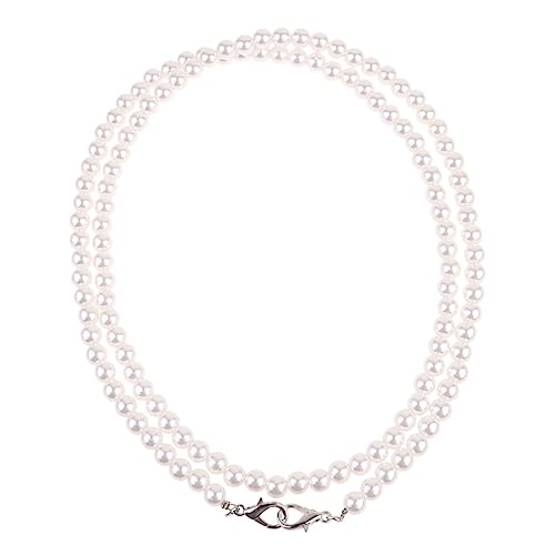 UTHCLO Perlen taschenkette Handgefertigter Silberner Stahl Schulterriemen mit Runden Perlen Eleganter Zarter Kettengurt für Handtaschen und DIY Accessoires von UTHCLO