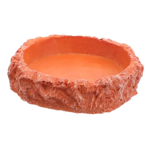 UTHCLO Reptilien Futter Wasserschale aus Langlebigem Resin Glatte Oberfläche Sichere Napf für Schildkröten Eidechsen Kleintiere Terrarien Geeignet Einfach zu Reinigen und Handlich Rot von UTHCLO