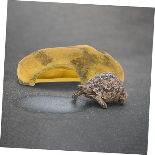 UTHCLO Reptilien Höhle Versteck aus Harz Naturnahe Basking Plattform für Bartagamen Schildkröten und Kriechtiere Natürliches Terrarien Zubehör Leicht zu Reinigen und von UTHCLO