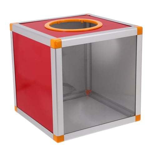 UTHCLO Robuste Rote Losbox Aluminium MDF Multifunktional als Spendenbox Abstimmungsbox Vorschlagsbox Spiel Partybehälter mit Transparentem Fenster und Einfacher von UTHCLO