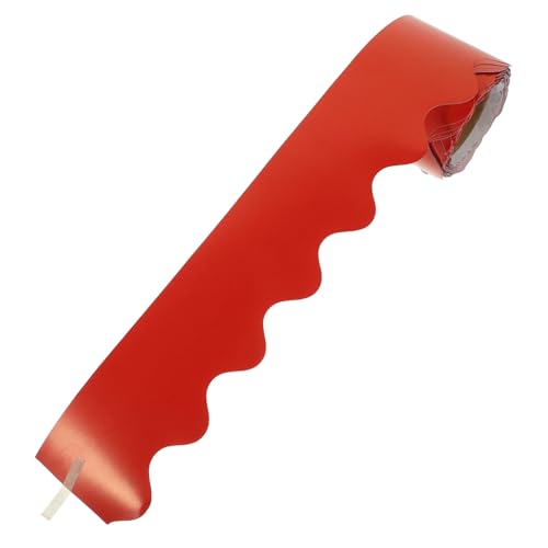 UTHCLO Rote Pinnwand Bordüre mit Gewelltem Abschluss Dekoratives Papier für Bulletin Boards DIY Schulklassenzimmer Dekoration Vielseitige Tafelrand Verzierung für Kreative Bastelprojekte von UTHCLO