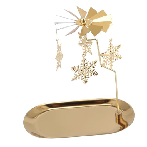 UTHCLO Rotierender Kerzenhalter aus Metall Goldener Schneeflocken Kerzenständer mit Kleinem Drehbarem Tablett Weihnachtsdeko für Wohnzimmer und Festtagsdekoration UTHCLO Rotierender Kerzenhalter aus Metall Goldener Schneeflocken Kerzenständer mit Kleinem Drehbarem Tablett Weihnachtsdeko für Wohnzimmer und Festtagsdekoration von UTHCLO
