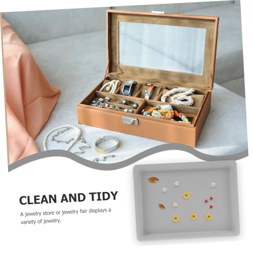 UTHCLO Schmuck Organizer Tray aus Robustem Kunststoff Samtweiche Oberfläche zum Schutz von Ohrringen Ringen Halsketten und Armbändern Multifunktionales Schmucktablett für UTHCLO Schmuck Organizer Tray aus Robustem Kunststoff Samtweiche Oberfläche zum Schutz von Ohrringen Ringen Halsketten und Armbändern Multifunktionales Schmucktablett für von UTHCLO