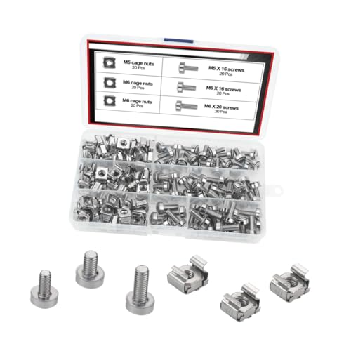 UTHCLO Server Rack Cage Nuts und Schrauben Verzinkte Maschinenschrauben und Quadratische Einschubmuttern für Serverschränke und Netzwerkgehäuse UTHCLO Server Rack Cage Nuts und Schrauben Verzinkte Maschinenschrauben und Quadratische Einschubmuttern für Serverschränke und Netzwerkgehäuse von UTHCLO