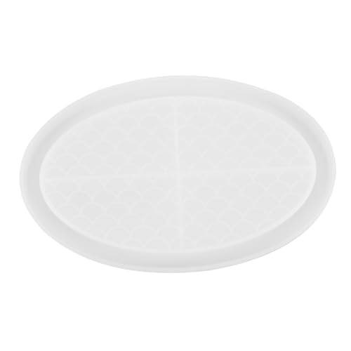 UTHCLO Silikonform Fischschuppen Design Ovales DIY Tablett Gießform Wiederverwendbar Flexibel Kreativ für Schmuckhalter Kerzenhalter Seifenablage und Aufbewahrung von UTHCLO