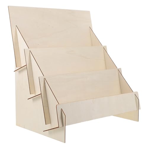 UTHCLO Stufiges Holz Kartenhalter DIY Organizer Stand für Grußkarten Postkarten Aufbewahrung Desktop Regal Büro Schreibtisch Ordnung von UTHCLO
