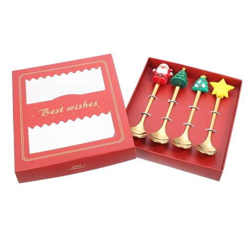 UTHCLO Teiliges Weihnachtslöffel aus Edelstahl Multifunktionale Dessertlöffel und Rührlöffel Geeignet für Kuchen Kaffee Eis und Festliche Tafel Leichte und Tragbare Kaffeelöffel für UTHCLO Teiliges Weihnachtslöffel aus Edelstahl Multifunktionale Dessertlöffel und Rührlöffel Geeignet für Kuchen Kaffee Eis und Festliche Tafel Leichte und Tragbare Kaffeelöffel für von UTHCLO