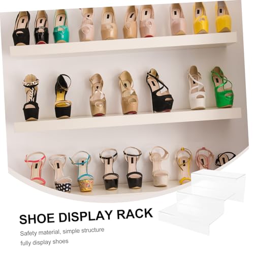 UTHCLO Transparentes Dreistufiges Schuhaufbewahrungsregal Platzsparender Organizer für High Heels Multifunktionales Display zur Ordentlichen Schuhpräsentation im Schrank oder von UTHCLO