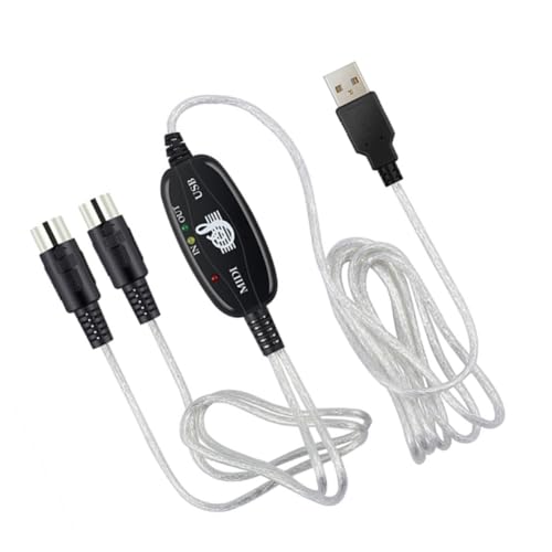 UTHCLO USB Midi Kabel Stabile Verbindung Midi Adapterkabel für Keyboard Musikbearbeitung Kompatibel mit Windows PC für Elektronische Instrumente von UTHCLO