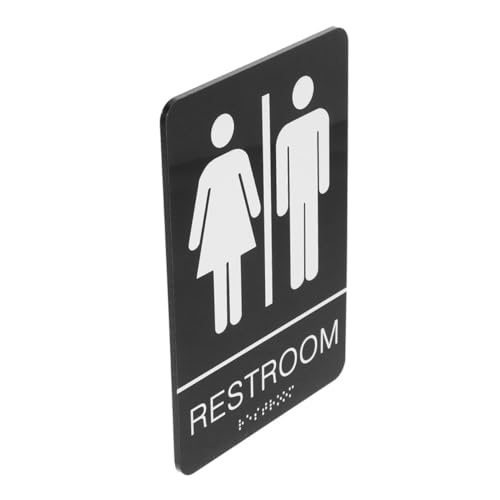 UTHCLO Unisex Wc schild aus Acryl Selbstklebend mit Blindenschrift Lustiges Toilettenschild für Büro Restaurant Allgemeine Toiletten Einfache Montage Vielseitige Tür Wanddekoration von UTHCLO