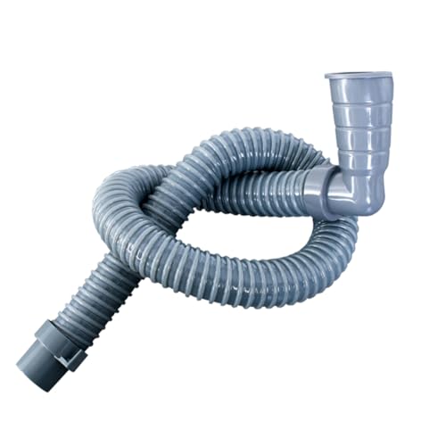UTHCLO Universeller PVC Ablaufschlauch Verlängerung mit Winkelanschluss Drehbarer Waschmaschinen Abwasserschlauch mit Schlauchverbinder und Klemme Kompatibel mit Waschmaschine und von UTHCLO