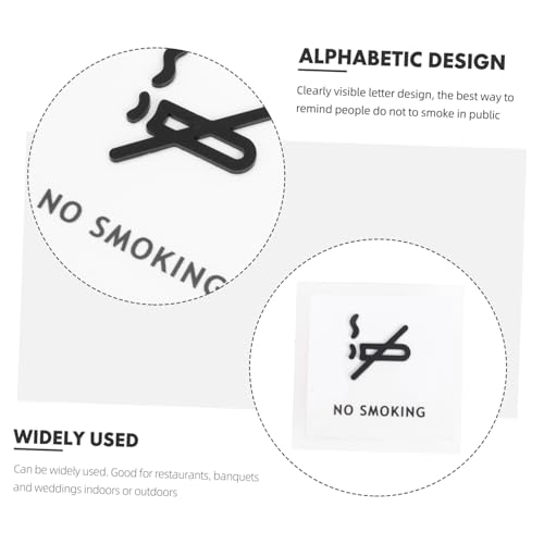 UTHCLO Verbotsschild Rauchen Verboten Acryl Weiß No Smoking Hinweis Tafel Wetterfest Innen Außen Praktisch Leicht Reinigung Einfach von UTHCLO