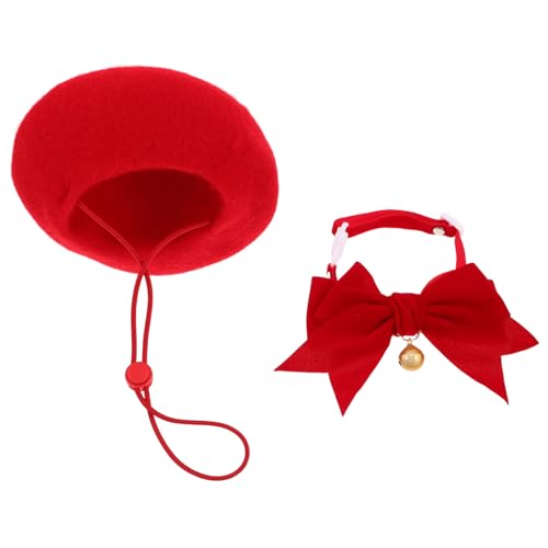 UTHCLO Verstellbares Haustier-Set mit Roter Fliege und Einstellbarem Fliegenhalsband mit Glocke Süße Hundehalsband Accessoires für Kleine Hunde und Katzen bei Partys und UTHCLO Verstellbares Haustier-Set mit Roter Fliege und Einstellbarem Fliegenhalsband mit Glocke Süße Hundehalsband Accessoires für Kleine Hunde und Katzen bei Partys und von UTHCLO