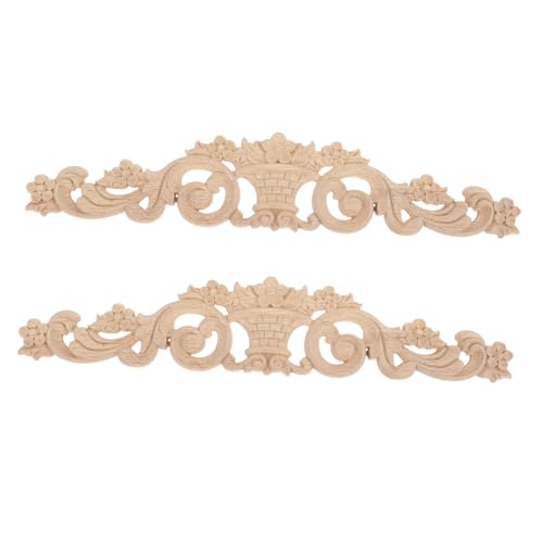 UTHCLO Vintage Holzornament Möbelapplikation Unbemaltes Holzdekor für Schrank Tür Bett Spiegel Fenster Dekoration DIY Holzornamente Wohnzimmer Möbelverzierung von UTHCLO