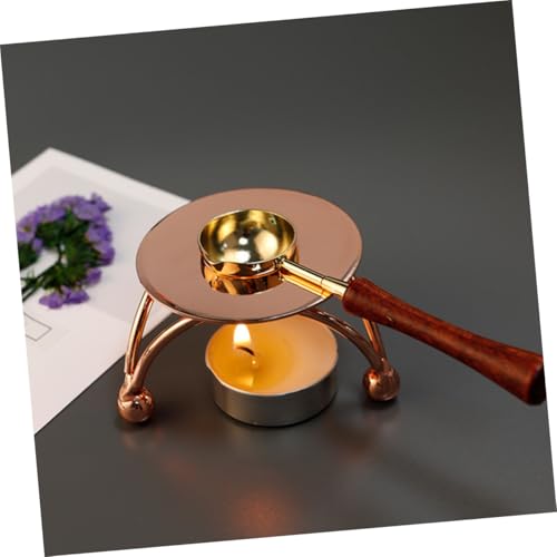 UTHCLO Vintage Wachsschmelzofen mit Roségold dreiecksständer Kompakter Haushalts wachswärmer und Siegelwachs schmelzofen Dekorativ Langlebig Platzsparend für Siegelwachs und Wachszubehör von UTHCLO