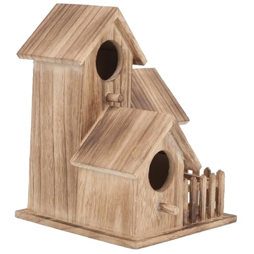 UTHCLO Vogelhaus Nistkasten aus Holz für Wellensittiche und Papageien Wetterfestes Nistnest im Landhausstil Kompakte für Garten Balkon Terrasse Dekoratives Brutquartier für Ziervögel von UTHCLO