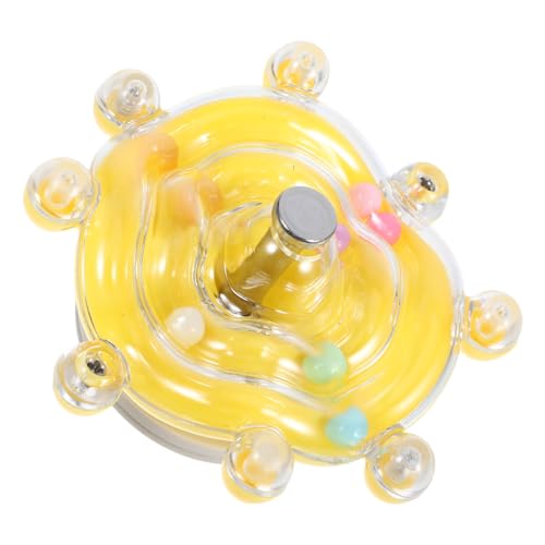 UTHCLO Vogelspielzeug Papagei Rotierendes Trainingsrad Interaktives Beißspielzeug für Wellensittiche Nymphensittiche Käfigzubehör Gelb Langlebig Sicher von UTHCLO