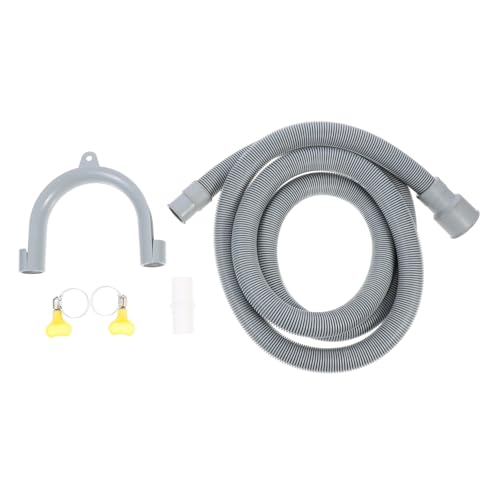 UTHCLO Waschmaschine Ablaufschlauch Verstärkter Ablaufschlauch für Trommelwaschmaschine Mit Verstellbarem Schlüssel Klemmen und U Halter Flexibler Wasserablauf Einfache Montage von UTHCLO