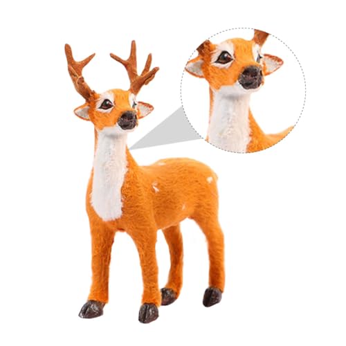 UTHCLO Weihnachtliche Rentier Figur aus Plüsch Weiche Haptik Dekorativ für Tisch und Fenster als Weihnachtsdeko und Geschenk für Zuhause und Büro von UTHCLO