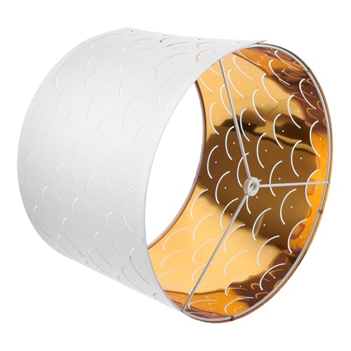 UTHCLO Wellenförmiger Halbrunder Weißer Lampenschirm aus Stoff für Tischlampe Weiches Licht Dekorativ für Wohnzimmer Schlafzimmer Vintage Stil Wohnliche Atmosphäre von UTHCLO