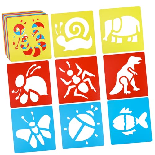 UTHCLO Wiederverwendbare Malvorlagen Tiere Dinosaurier Schablonen aus Pet Kunststoff Große Präzisionskanten für Wand Boden und Papier Kreative Malschablonen für Wandmalerei von UTHCLO